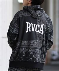 RVCA ルーカ パーカー プルオーバー メンズ スウェット フーディー ペイズリー柄 バックプリント 撥水 防風 セットアップ対応 BE04B-015(BBD-S)