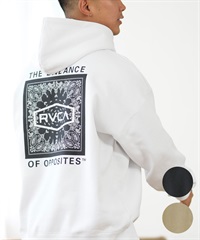 RVCA ルーカ パーカー プルオーバー メンズ バックプリント ペイズリー柄 裏起毛 BE042-P06 ムラサキスポーツ限定(BLK-S)