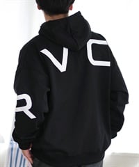 RVCA ルーカ パーカー プルオーバー メンズ スウェット フーディー ビッグロゴ バックプリント ルーズシルエット 裏起毛 BE042-005(BLK-S)