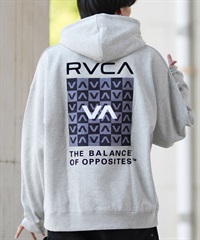 RVCA ルーカ パーカー プルオーバー メンズ スウェット フーディー チェッカー柄 バックプリント ルーズシルエット 裏起毛 BE042-040(HGR-S)