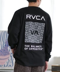 RVCA ルーカ 長袖 Tシャツ メンズ ロンT バックプリント チェッカー柄 ルーズシルエット BE042-060(BLK-S)