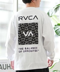 RVCA ルーカ 長袖 Tシャツ メンズ ロンT バックプリント チェッカー柄 ルーズシルエット BE042-060(WHT-S)