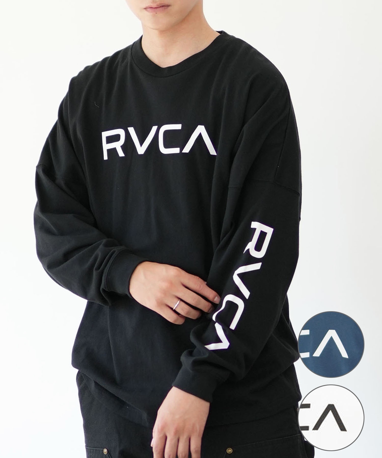 RVCA ルーカ 長袖 Tシャツ メンズ ロンT オーバーサイズ ロゴ ユニセックス BE042-059(DKD-S)