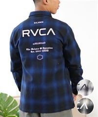 RVCA ルーカ 長袖 シャツ メンズ チェック ルーズシルエット XXXX SHIRTS ムラサキスポーツ限定 BE042-P12(BLU-S)