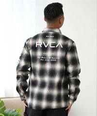 RVCA ルーカ 長袖 シャツ メンズ チェック ルーズシルエット XXXX SHIRTS ムラサキスポーツ限定 BE042-P12(BLK-S)