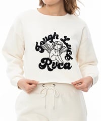 RVCA ルーカ トレーナー レディース クロップド丈 クルーネック BE044-006(CLO-M)