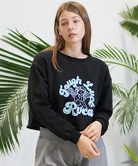 RVCA ルーカ トレーナー レディース クロップド丈 クルーネック BE044-006(BLK-M)