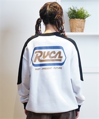 RVCA ルーカ トレーナー レディース クルーネック スウェット バックプリント 裏起毛 BE044-005(WHT-S)