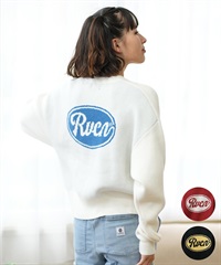 RVCA ルーカ ニット レディース セーター クルーネック クロップド丈 バックプリント BE044-P04 ムラサキスポーツ限定(RQS0-S)