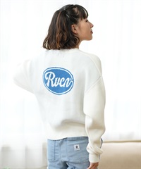 RVCA ルーカ ニット レディース セーター クルーネック クロップド丈 バックプリント BE044-P04 ムラサキスポーツ限定(CLO-S)