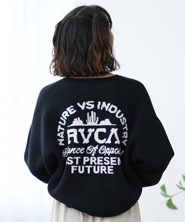 RVCA ルーカ ニット レディース セーター クルーネック バックロゴ ビッグシルエット BE044-650