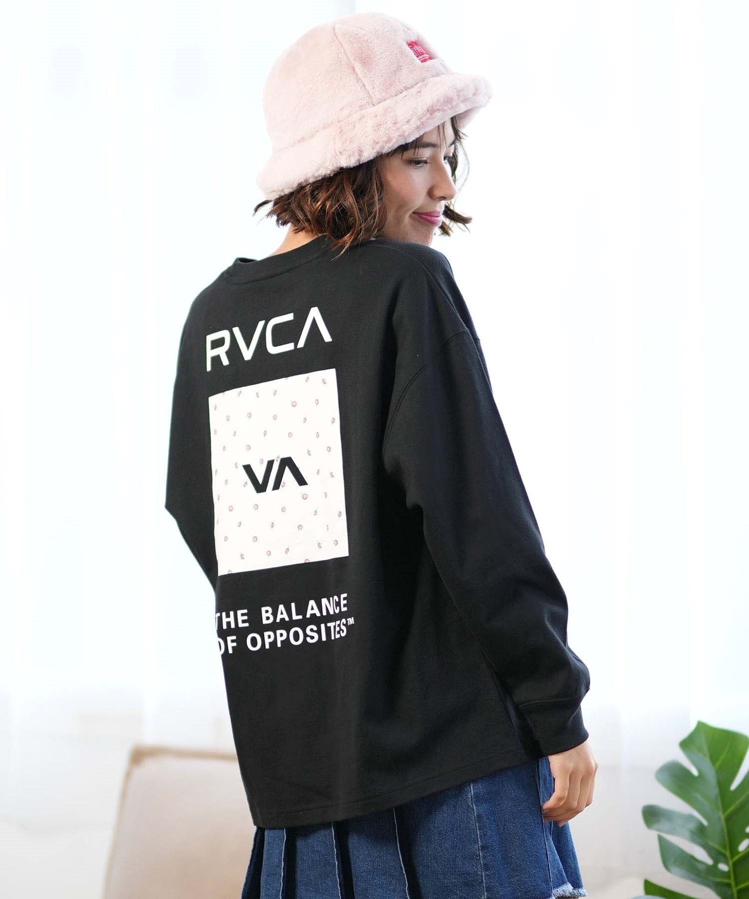 RVCA ルーカ 長袖 Tシャツ レディース VA バックプリント ロンT 小花柄 ムラサキスポーツ限定 BE044-P52(BLK-S)