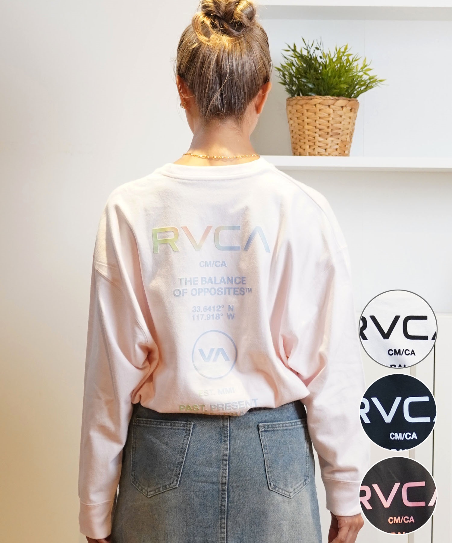 RVCA ルーカ 長袖 Tシャツ レディース バックプリント ロンT ムラサキスポーツ限定 BE044-P50(RSE-S)