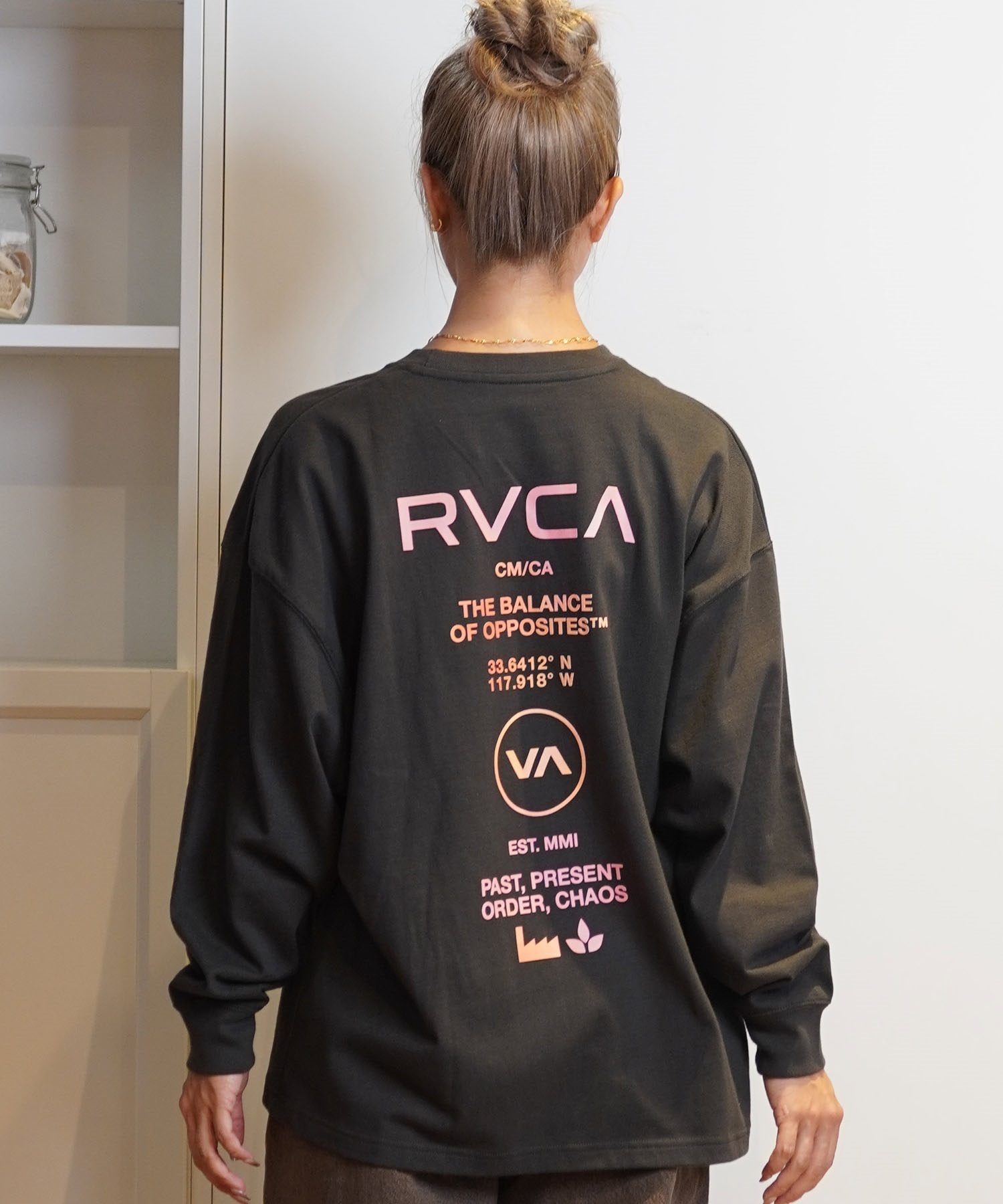 RVCA ルーカ 長袖 Tシャツ レディース バックプリント ロンT ムラサキスポーツ限定 BE044-P50(PTK-S)