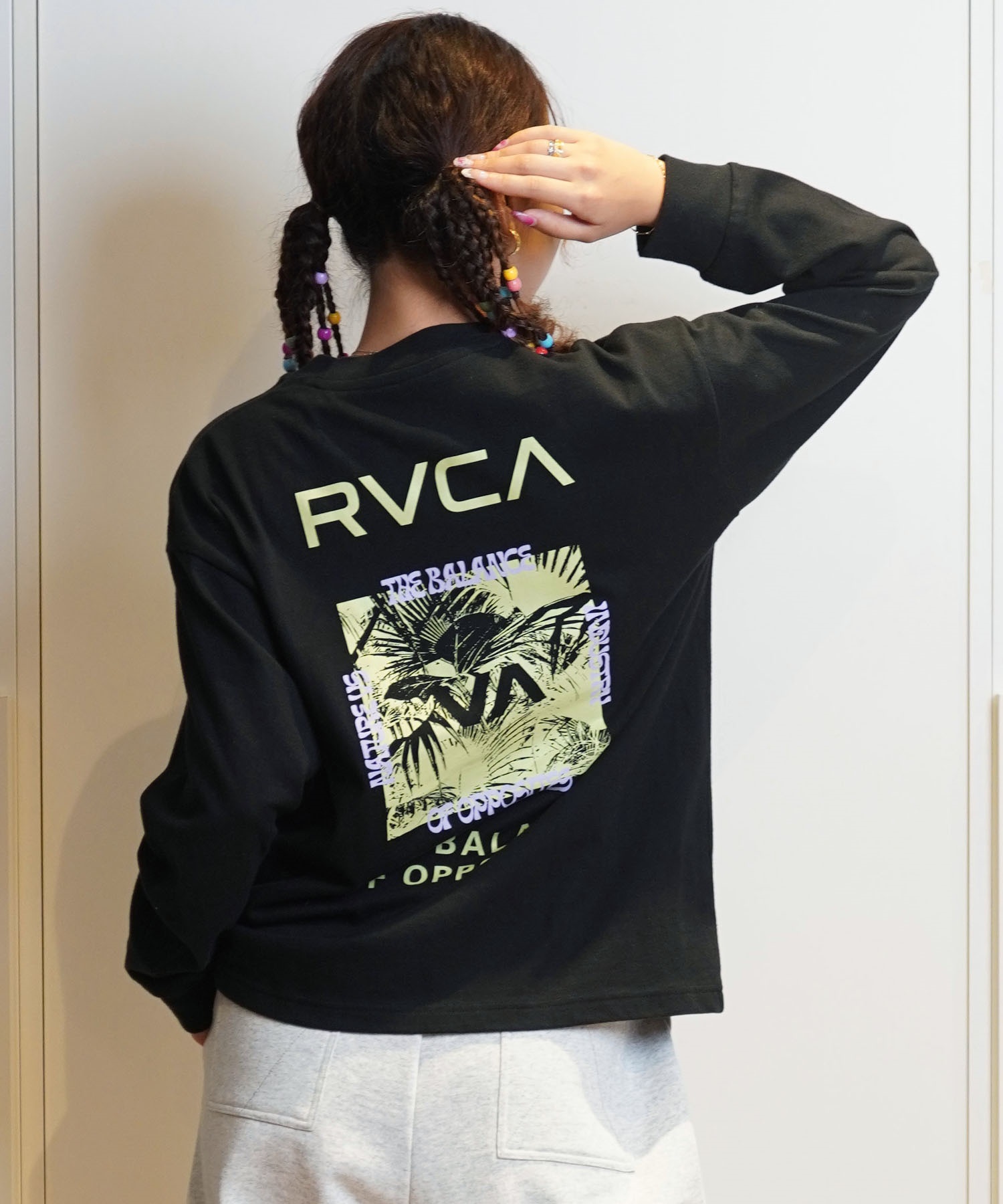 RVCA ルーカ 長袖 Tシャツ レディース バックプリント ロンT BE044-052(BLK-S)