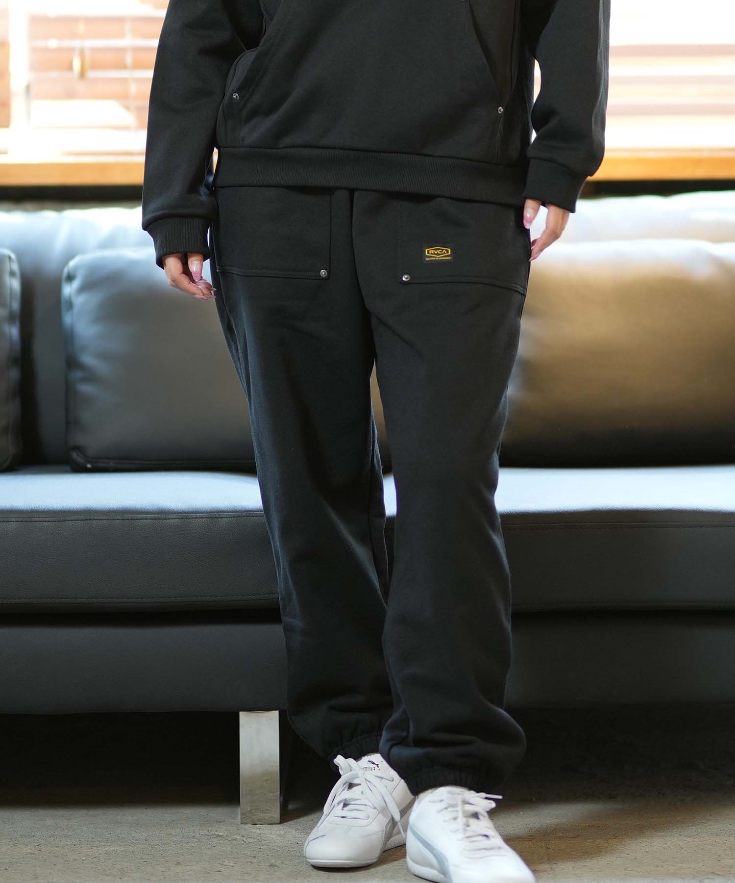 RVCA ルーカ スウェットパンツ レディース ロングパンツ セットアップ対応 RECESSION SWEATPANTS BE044-717(BLK-S)