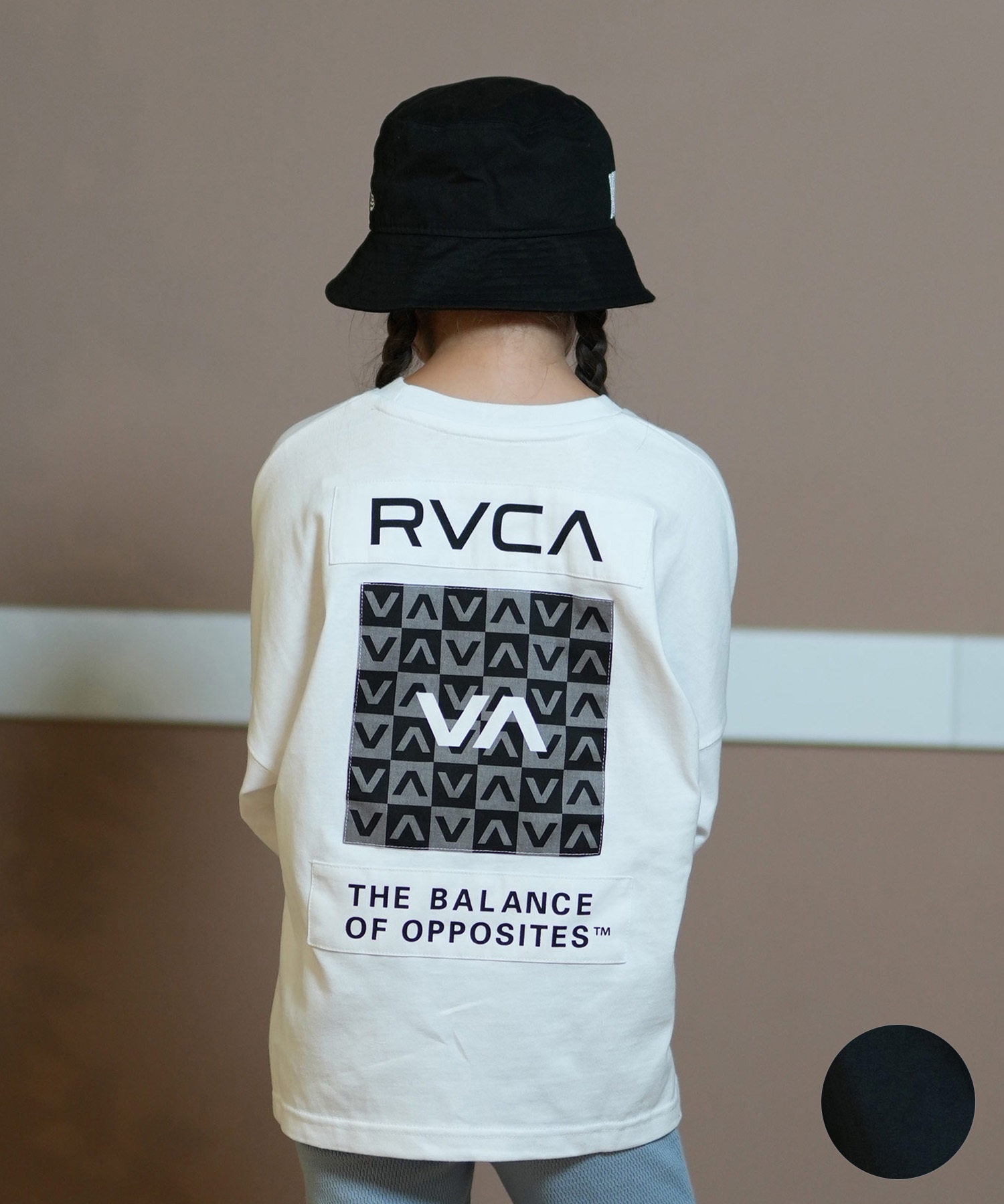 RVCA ルーカ Tシャツ キッズ 長袖 ロンT ロゴ チェッカー柄 バックプリント 親子コーデ BE046-060 ロングスリーブ｜ムラサキスポーツオンラインストア  通販