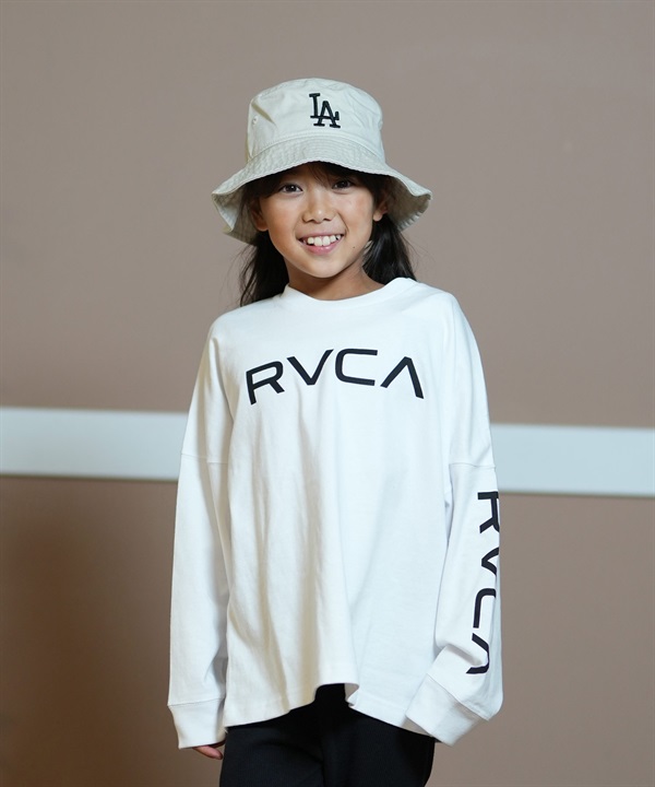 RVCA ルーカ Tシャツ キッズ 長袖 ロンT ロゴ バックプリント 親子コーデ BE046-059