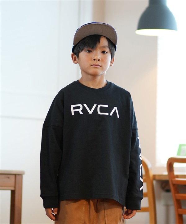 RVCA ルーカ Tシャツ キッズ 長袖 ロンT ロゴ バックプリント 親子コーデ BE046-059