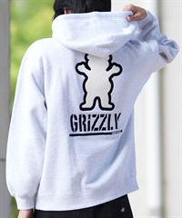 GRIZZLY グリズリー パーカー プルオーバー メンズ スウェット フーディー バックプリント リラックスフィット 裏起毛 24G3306(GY-M)