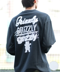 GRIZZLY グリズリー 長袖 Tシャツ メンズ ロンT バックプリント リラックスフィット 24G3402(WHT-M)