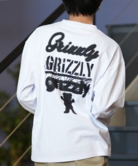 GRIZZLY グリズリー 長袖 Tシャツ メンズ ロンT バックプリント リラックスフィット 24G3402(WHT-M)