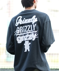 GRIZZLY グリズリー 長袖 Tシャツ メンズ ロンT バックプリント リラックスフィット 24G3402(BLK-M)