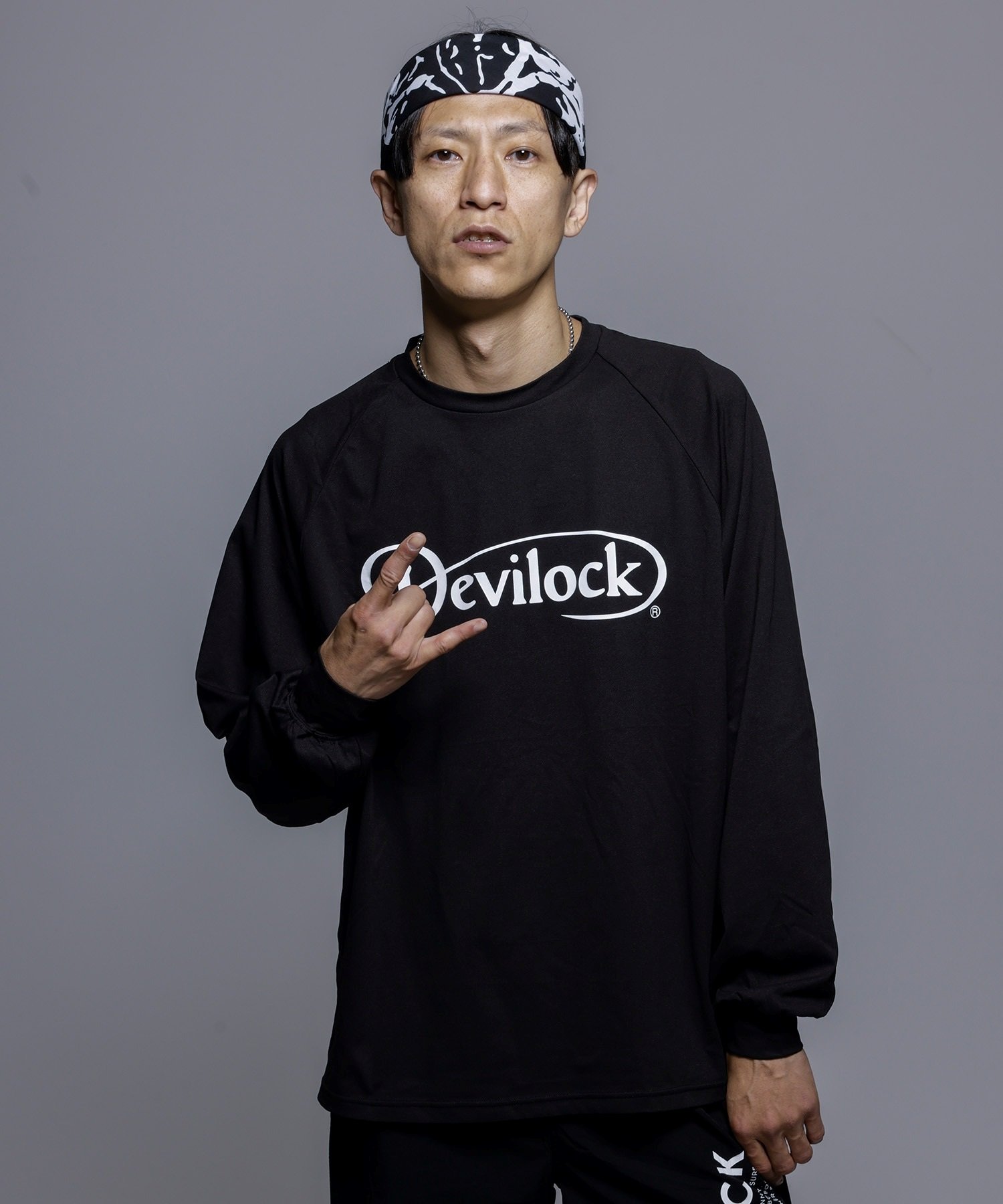 DEVILOCK デビロック ラッシュガード 長袖 メンズ Tシャツ ロンT 水陸両用 UVカット 速乾 DV24003 ムラサキスポーツ限定(BK-M)