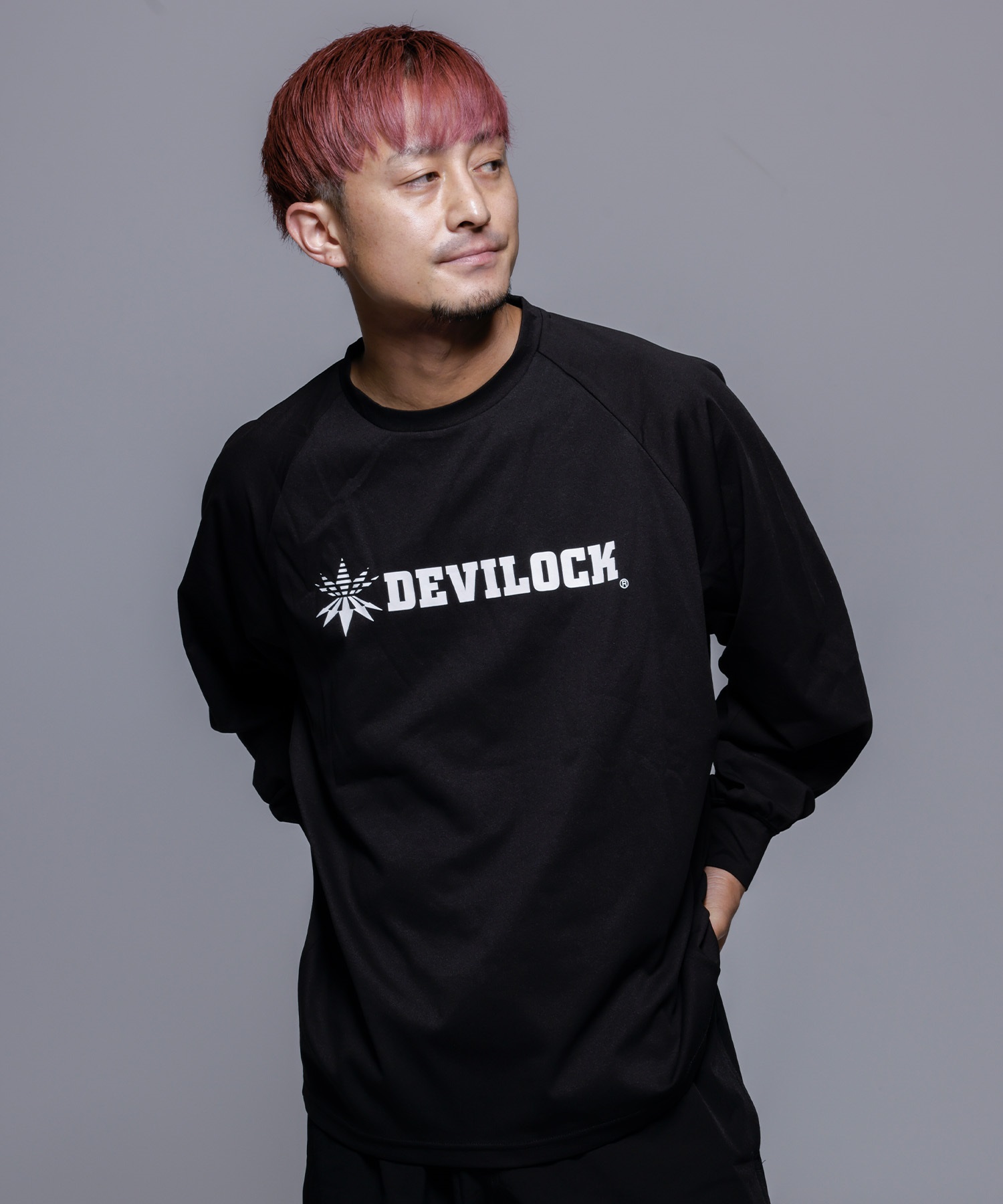 DEVILOCK デビロック ラッシュガード 長袖 メンズ Tシャツ ロンT 水陸両用 UVカット 速乾 DV24001 ムラサキスポーツ限定(BK-M)