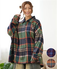 BEVERY HILLS P.C ビバリーヒルズポロクラブ 長袖 シャツ レディース シャギーチェックシャツジャケット 4487-2141(01RE-M)