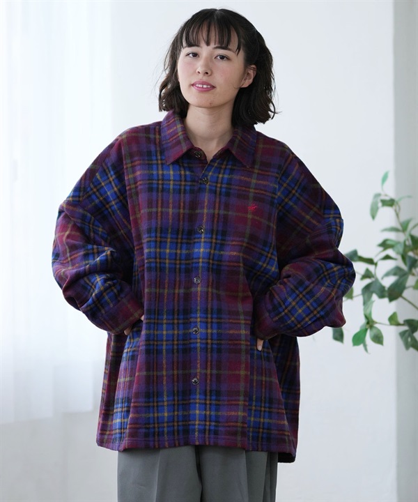 BEVERY HILLS P.C ビバリーヒルズポロクラブ 長袖 シャツ レディース シャギーチェックシャツジャケット 4487-2141