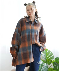 BEVERY HILLS P.C ビバリーヒルズポロクラブ 長袖 シャツ レディース シャギーチェックシャツジャケット 4487-2141(10OR-M)