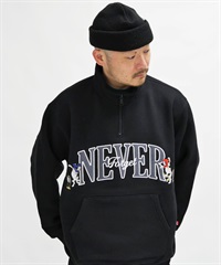 FORGET NEVER フォーゲットネバー ハーフジップトレーナー ビックシルエット 244OO1TR090FN	ムラサキスポーツ限定(BLK-M)