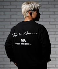 MATIN AVENIR マタンアヴニール 長袖 Tシャツ メンズ ロンT ロゴ バックプリント オーバーサイズ MA024021 ムラサキスポーツ限定(BK-S)