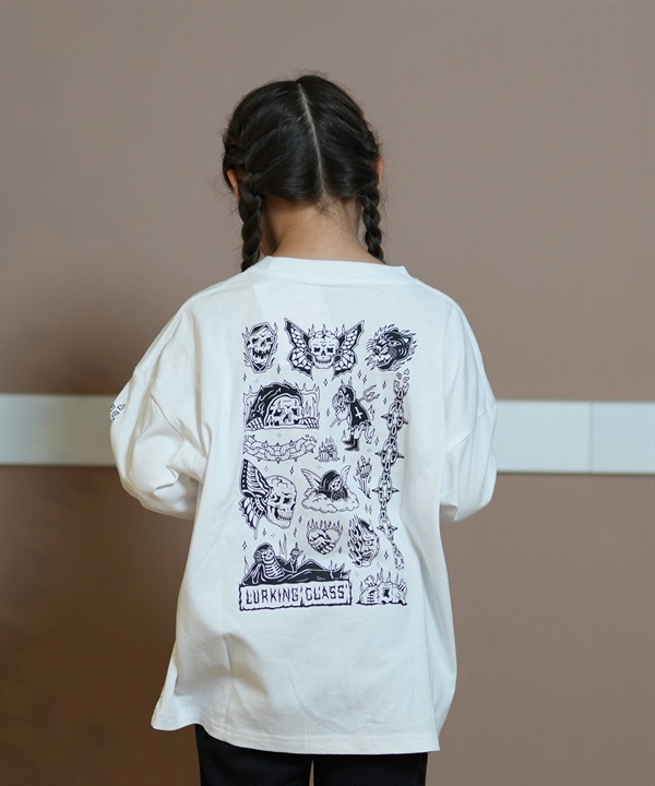 LURKING CLASS ラーキングクラス Tシャツ キッズ 長袖 ロンT バックプリント 親子コーデ ST24FTM02K ムラサキスポーツ限定