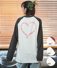 LOVE BOATラブボート 長袖 Tシャツ レディース ロンT ラグラン バックプリント オーバーサイズ LB-LST06(BK-M)