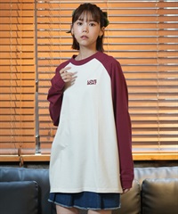 LOVE BOATラブボート 長袖 Tシャツ レディース ロンT ラグラン バックプリント オーバーサイズ LB-LST06(RD-M)