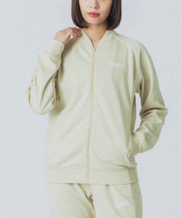 X-girl SPORTSエックスガールスポーツ アウター レディース トラックジャケット 吸水速乾 UVカット TRACK JACKET 155251021003(LTYEL-M)