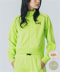 X-girl SPORTSエックスガールスポーツ アウター レディース トラックジャケット ショート丈 吸水速乾 UVカット SHORT TRACK JACKET 155251021004(LIME-M)