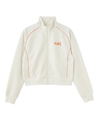 X-girl SPORTSエックスガールスポーツ アウター レディース トラックジャケット ショート丈 吸水速乾 UVカット SHORT TRACK JACKET 155251021004(WHITE-M)