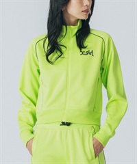 X-girl SPORTSエックスガールスポーツ アウター レディース トラックジャケット ショート丈 吸水速乾 UVカット SHORT TRACK JACKET 155251021004(LIME-M)