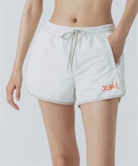 X-girl SPORTSエックスガールスポーツショートパンツ レディース ナイロンパンツ UVカット 撥水 防風 155251031002(WHITE-M)