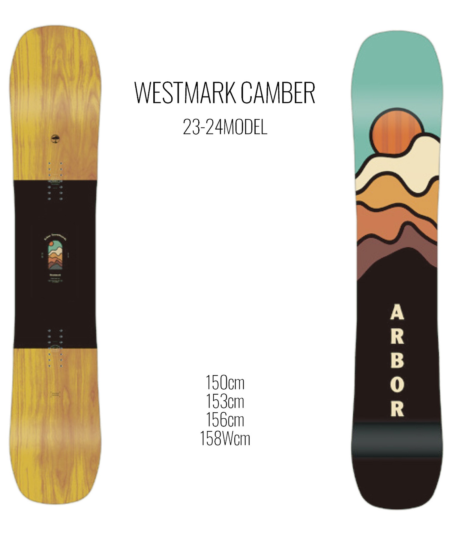スノーボード 板 メンズ ARBOR アーバー WESTMARK CAMBER 23-24