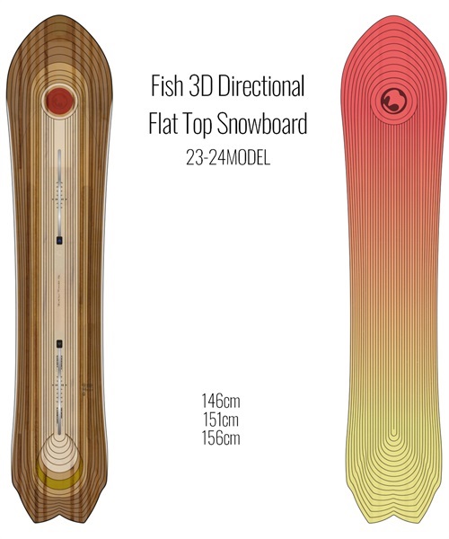 スノーボード 板 メンズ BURTON Fish 3D Directional Flat Top 