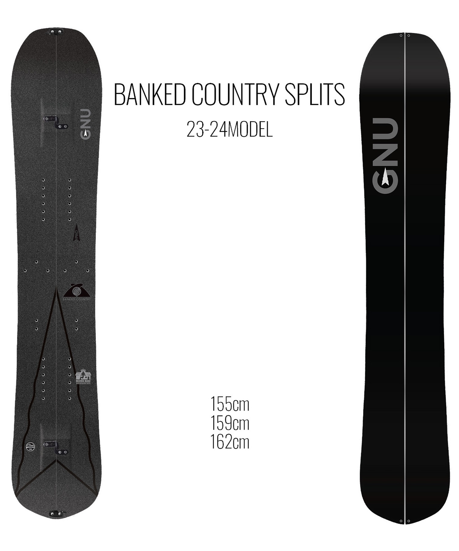 スノーボード 板 メンズ GNU グヌー BANKEDCOUNTRY SPLITS 23-24モデル 