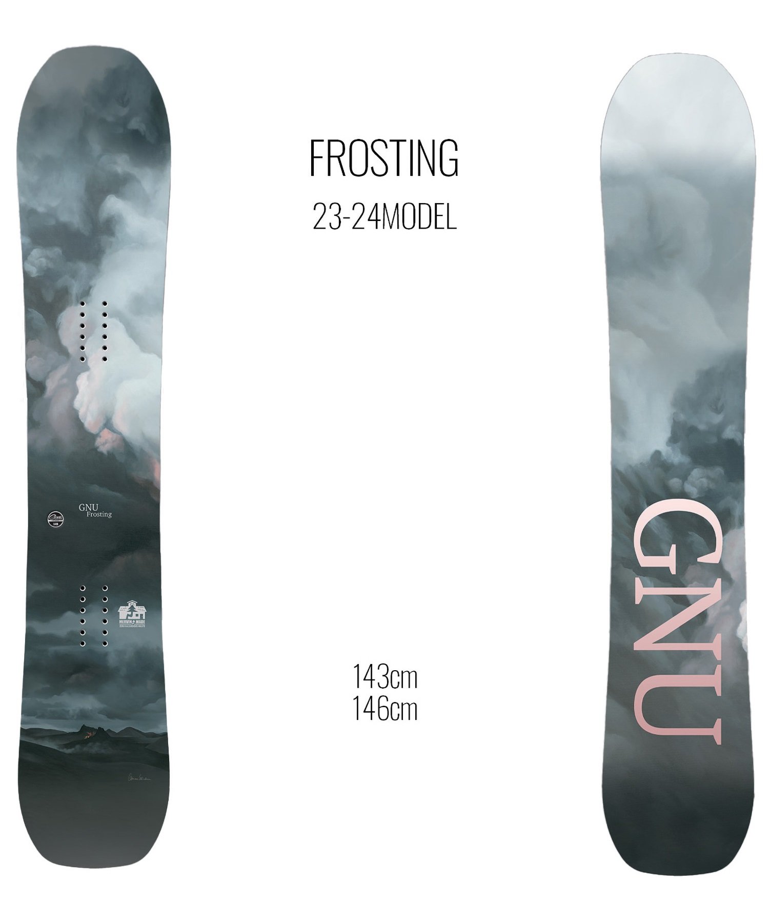 スノーボード 板 レディース GNU グヌー FROSTING 23-24モデル 