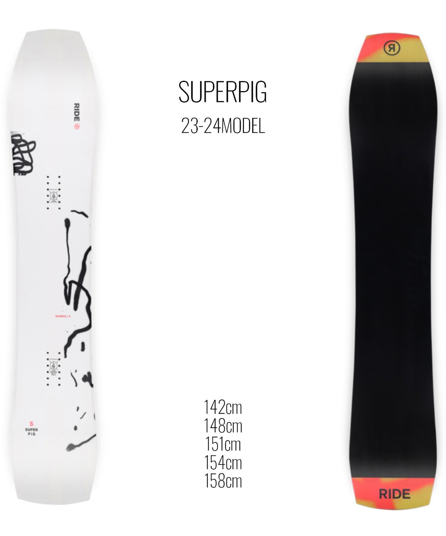 流行店142 RIDE SUPERPIG/スーパーピグ スノーボード単品 スノーボード