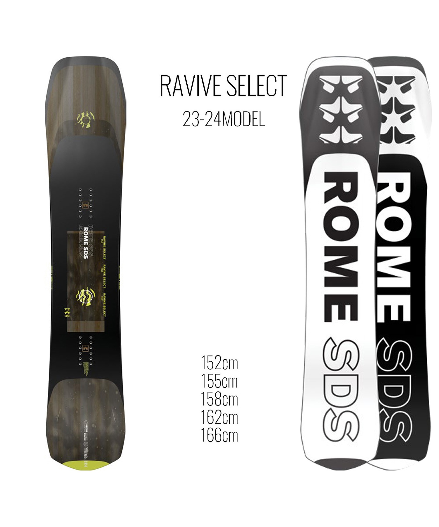 スノーボード 板 メンズ ROME SDS ローム RAVIVE-SELECT 23-24モデル 