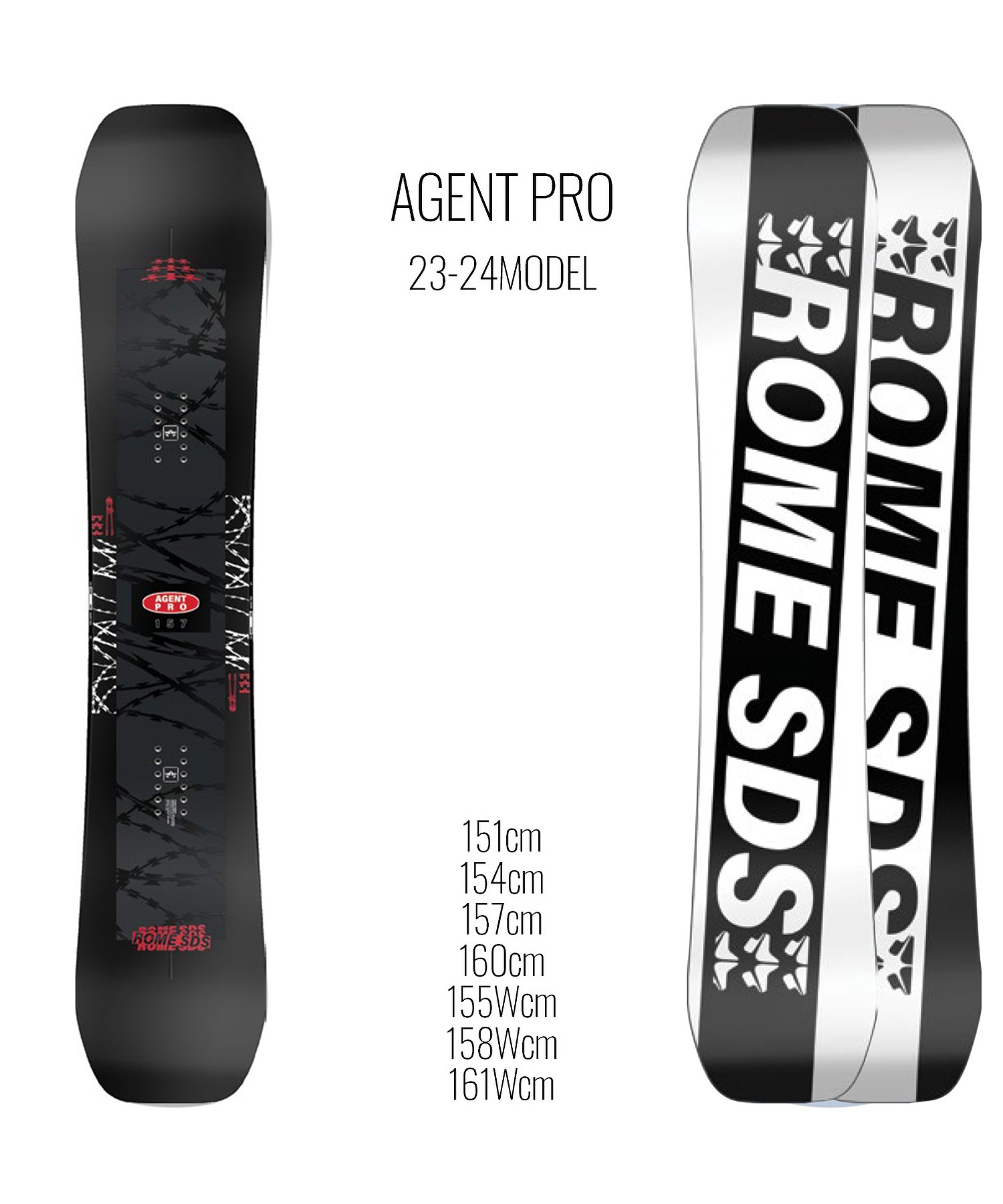 スノーボード 板 メンズ ROME SDS ローム AGENT-PRO 23-24モデル 