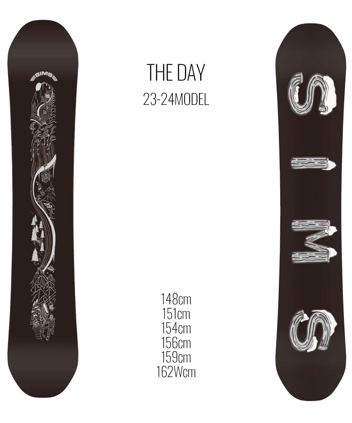 スノーボード 板 メンズ SIMS シムス THE DAY 23-24モデル ムラサキ 